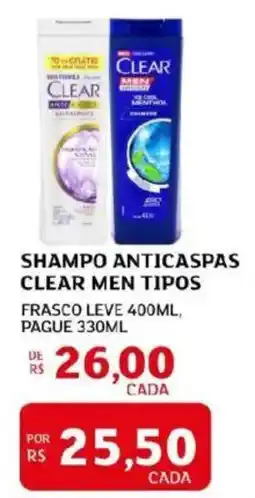 Assaí Atacadista Shampo anticaspas clear men tipos oferta