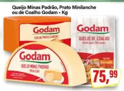 Rede Supermarket Queijo Minas Padrão, Prato Minilancha ou de Coalho Godam oferta