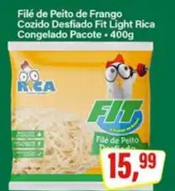 Rede Supermarket Filé de Peito de Frango Cozido Desfiado Fit Light Rica Congelado Pacote oferta
