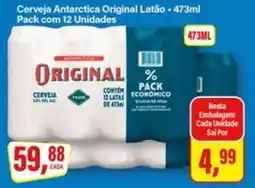 Rede Supermarket Cerveja Antarctica Original Latão - 473ml Pack com 12 Unidades oferta