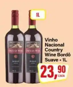 Rede Supermarket Vinho Nacional Country Wine Bordô Suave oferta