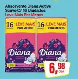 Rede Supermarket Absorvente Diana Active Suave C/ 16 Unidades oferta