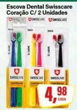 Rede Supermarket Escova Dental Swisscare Coração C/ 2 Unidades oferta