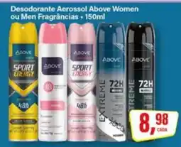 Rede Supermarket Desodorante Aerossol Above Women ou Men Fragrâncias oferta