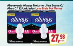 Rede Supermarket Absorvente Always Noturno Ultra Suave C/ Abas C/ 32 Unidades oferta