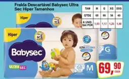 Rede Supermarket Fralda Descartável Babysec Ultra Sec Hiper Tamanhos oferta