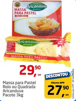 Tenda Atacado Massa para Pastel Rolo ou Quadrada Aricanduva Pacote oferta