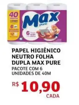 Assaí Atacadista Papel higiênico neutro folha dupla max pure oferta