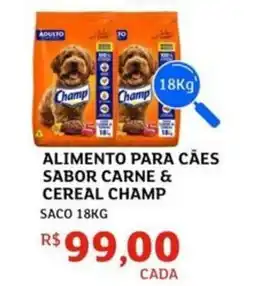 Assaí Atacadista Alimento para caes sabor carne & cereal champ oferta