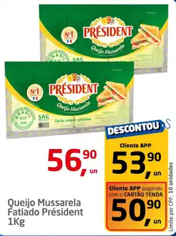 Tenda Atacado Queijo Mussarela Fatiado Président oferta