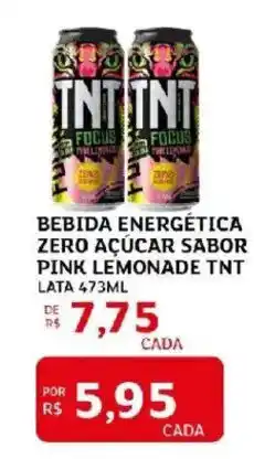 Assaí Atacadista Bebida energética zero açúcar sabor pink lemonade tnt lata oferta