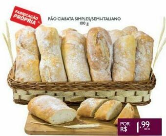 GBarbosa Pão ciabata simples/semi-italiano 100g oferta