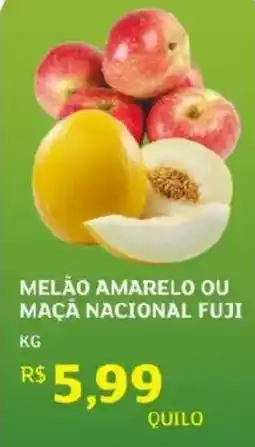 Assaí Atacadista Melão amarelo ou maçã nacional fuji oferta