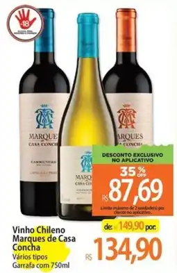 Atacadão Vinho Chileno Marques de Casa Concha Vários tipos oferta