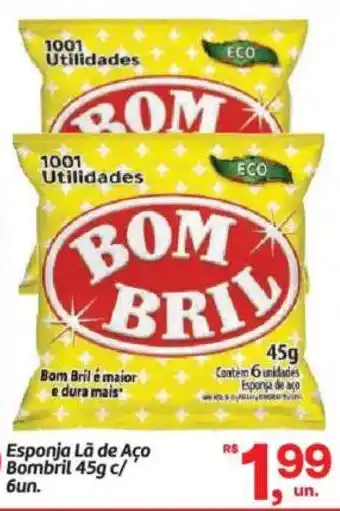 Esponja La de Aço Bombril c/6un.