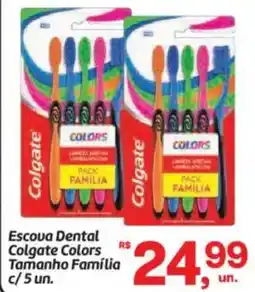 Fort Atacadista Escova Dental Colgate Colors Tamanho Família c/5 un. oferta
