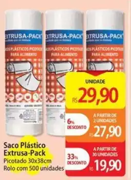 Atacadão Saco Plástico Extrusa-Pack Picotado 30x38cm oferta