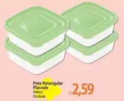 Atacadão Pote Retangular Plasvale Unidade oferta