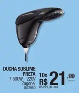 Milium Ducha sublime preta 7.500w-220v zagonel oferta