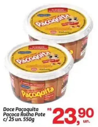 Doce Paçoquita Paçoca Rolha Pote c/ 25 un.