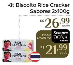 Dona de Casa Kit Biscoito Rice Cracker Sabores oferta
