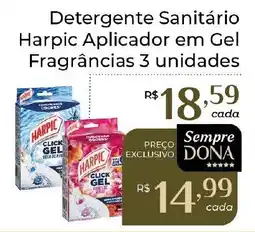Dona de Casa Detergente Sanitário Harpic Aplicador em Gel Fragrâncias 3 unidades oferta