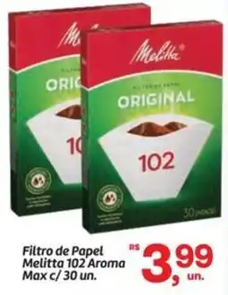 Fort Atacadista Filtro de Papel Melitta 102 Aroma Max c/30 un. oferta
