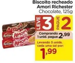 Carrefour Biscoito recheado Amori Richester Chocolate, oferta