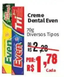 Supermercados Mateus Creme Dental Even oferta