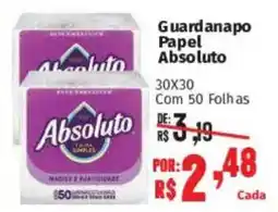 Supermercados Mateus Guardanapo Papel Absoluto 30X30 Com 50 Folhas oferta