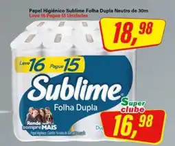 Rede Supermarket Papel Higiênico Sublime Folha Dupla Neutro de 30m oferta