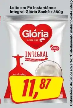 Rede Supermarket Leite em Pó Instantâneo Integral Glória Sachê oferta
