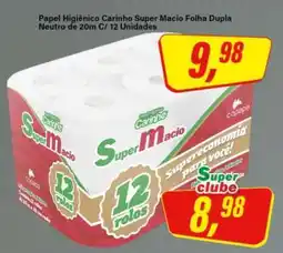 Rede Supermarket Papel Higiênico Carinho Super Macio Folha Dupla Neutro de 20m C/ 12 Unidades oferta