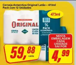 Rede Supermarket Cerveja Antarctica Original Latão - 473ml Pack com 12 Unidades oferta