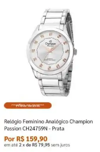 Relogio Feminino Analogico Champion Passion Prata