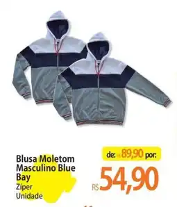 Atacadão Blusa Moletom Masculino Blue Bay Zíper Unidade oferta