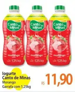 Atacadão logurte Canto de Minas Morango Garrafa oferta