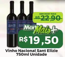 Mart Minas Vinho Nacional Sant Elizie Unidade oferta