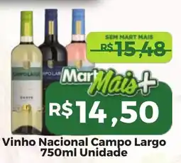 Mart Minas Vinho Nacional Campo Largo Unidade oferta