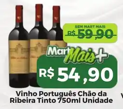 Mart Minas Vinho Português Chão da Ribeira Tinto Unidade oferta