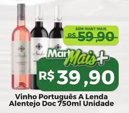Mart Minas Vinho Português A Lenda Alentejo Doc Unidade oferta