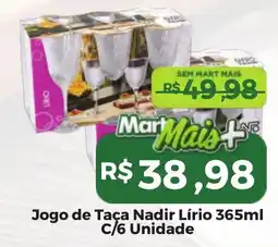 Mart Minas Jogo de Taça Nadir Lírio C/6 Unidade oferta