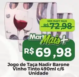 Mart Minas Jogo de Taça Nadir Barone Vinho Tinto c/6 Unidade oferta