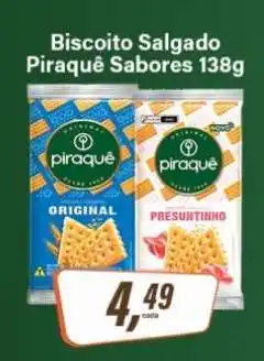 Rede Supermarket Biscoito Salgado Piraquê Sabores 138g oferta
