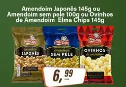 Rede Supermarket Amendoim Japonês 145g ou Amendoim sem pele 100g ou Ovinhos de Amendoim Elma Chips 145g oferta