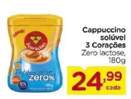 Carrefour Cappuccino solúvel 3 Corações Zero lactose, oferta
