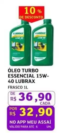 Assaí Atacadista Óleo turbo essencial 15w-40 lubrax oferta