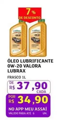 Assaí Atacadista Óleo lubrificante ow-20 valora lubrax oferta