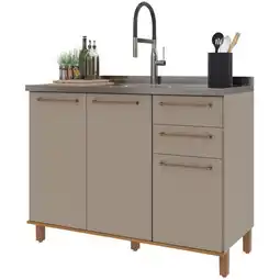 Benoit Balcão de Pia Indekes 6227.2 Damasco 3 Portas e 2 Gavetas MDP 90,5 x 120 x 52cm oferta