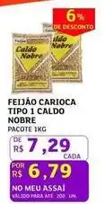 Assaí Atacadista Nobre - feijão carioca tipo 1 caldo oferta